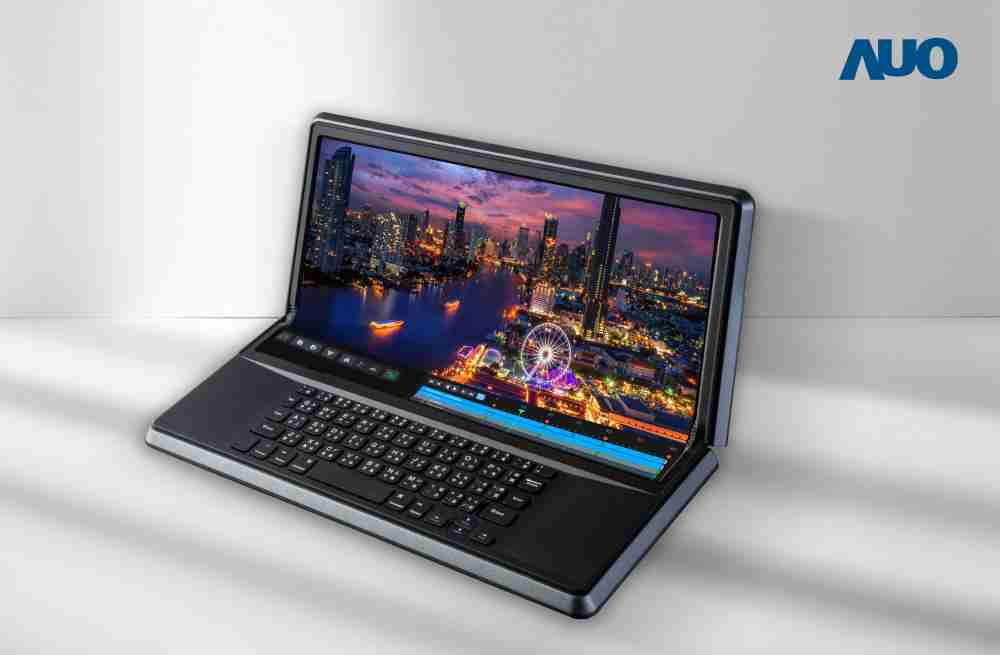 彩运网14.6吋Micro LED折迭显示屏幕，，，搭配半径4mm的弯折绞炼，，，，以及高画素、、、高亮度、、高对比度的显示技术特点，，，即便在大视角下仍保有绝佳色相与亮度